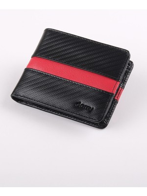 Ancora Leather Hakiki Deri Erkek Cüzdan Rfıd Korumalı 43200-Siyah-Kırmızı
