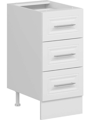 Alvinka Mutfak Modül Mbr_c Alt 3ç Nray 40CM Dolap Beyaz Beyaz Suntalam