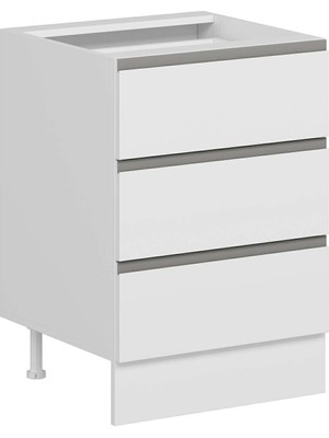 Alvinka Mutfak Modül Hg_j Alt 3ç Nray 60CM Dolap Beyaz Beyaz Mdf