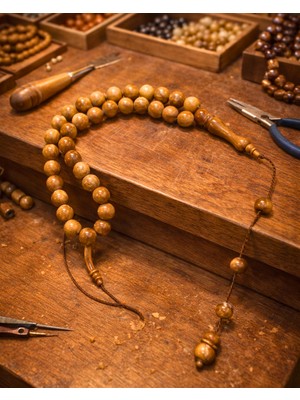 El Yapımı Doğal Kuka Ağacı – Özel Usta Işçilikli Tesbih - 12 mm Kuka Tesbih