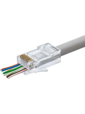 Skygo Cat6 Konnektör Ez RJ45 100LÜ Paket Şeffaf HDX5030