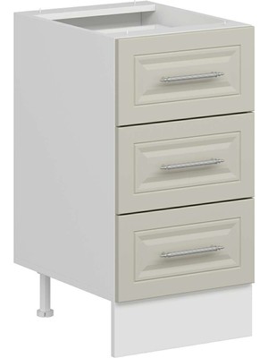 Alvinka Mutfak Modül Mbr_c Alt 3ç Nray 45CM Dolap Beyaz Kumtaşı Suntalam