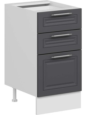 Alvinka Mutfak Modül Mbr_c Alt 3Ç1B2K Nray 45CM Dolap Beyaz Antrasit Suntalam