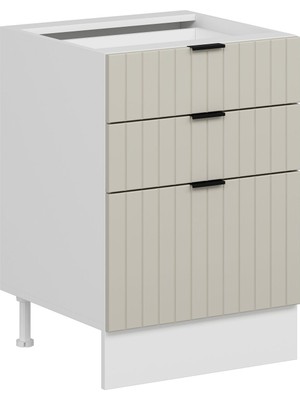 Alvinka Mutfak Modül Mbr_b Alt 3Ç1B2K Nray 60CM Dolap Beyaz Kumtaşı Mdf