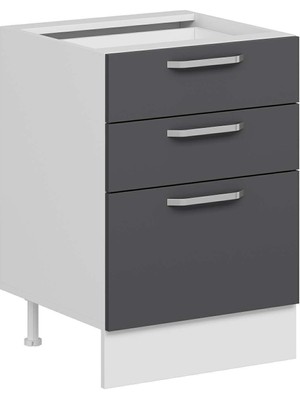 Alvinka Mutfak Modül Duz Alt 3Ç1B2K Nray 60CM Dolap Beyaz Antrasit Suntalam