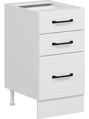 Alvinka Mutfak Modül Mbr_a Alt 3Ç1B2K Nray 45CM Dolap Beyaz Beyaz Mdf