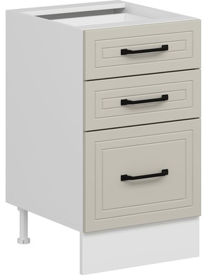 Alvinka Mutfak Modül Mbr_a Alt 3Ç1B2K Nray 50CM Dolap Beyaz Kumtaşı Suntalam