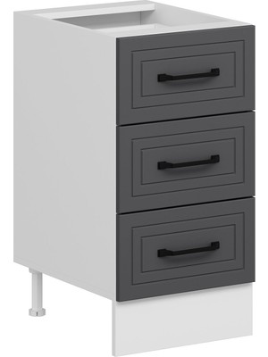 Alvinka Mutfak Modül Mbr_a Alt 3ç Nray 45CM Dolap Beyaz Antrasit Suntalam