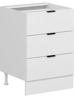 Alvinka Mutfak Modül Mbr_b Alt 3ç Nray 60CM Dolap Beyaz Beyaz Mdf