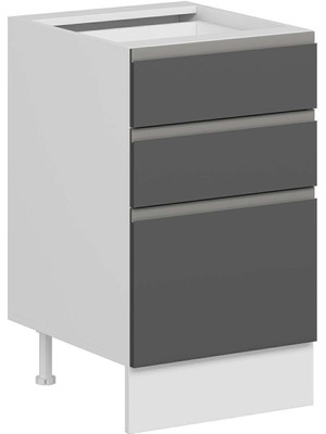 Alvinka Mutfak Modül Hg_j Alt 3Ç1B2K Nray 50CM Dolap Beyaz Antrasit Suntalam