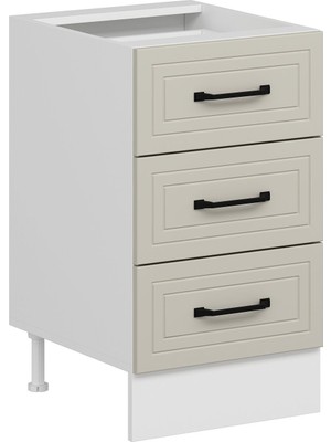 Alvinka Mutfak Modül Mbr_a Alt 3ç Nray 50CM Dolap Beyaz Kumtaşı Suntalam