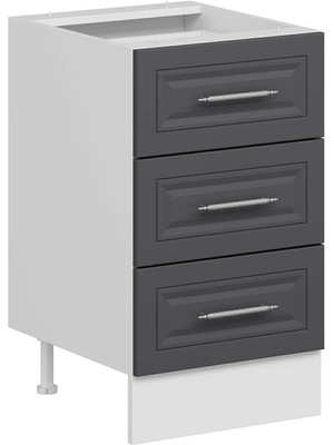 Alvinka Mutfak Modül Mbr_c Alt 3ç Nray 50CM Dolap Beyaz Antrasit Mdf