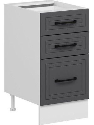 Alvinka Mutfak Modül Mbr_a Alt 3Ç1B2K Nray 45CM Dolap Beyaz Antrasit Suntalam