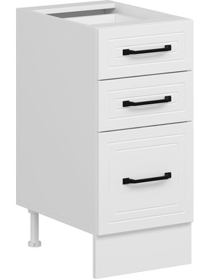 Alvinka Mutfak Modül Mbr_a Alt 3Ç1B2K Nray 40CM Dolap Beyaz Beyaz Suntalam