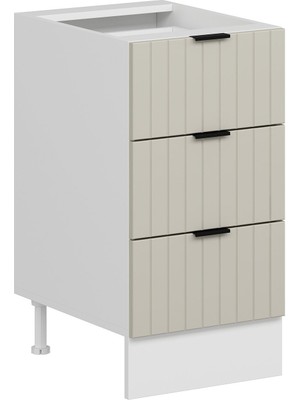 Alvinka Mutfak Modül Mbr_b Alt 3ç Nray 45CM Dolap Beyaz Kumtaşı Suntalam