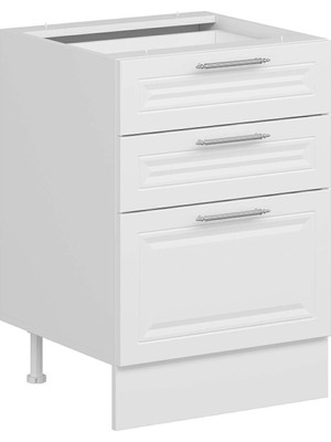 Alvinka Mutfak Modül Mbr_c Alt 3Ç1B2K Nray 60CM Dolap Beyaz Beyaz Mdf