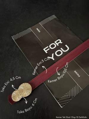 Fiori 2'li Yuvarlak Gold Toka Kadın Kemeri, Pantolon Kemeri, Ceket Kemeri, Elbise Kemeri, Gömlek Kemeri