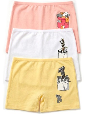 Öts Kız Çocuk Boxer 3'lü Baskılı (%96 Pamuk - %4 Elastan)