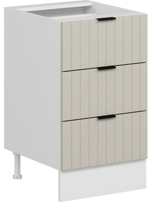 Alvinka Mutfak Modül Mbr_b Alt 3ç Nray 50CM Dolap Beyaz Kumtaşı Suntalam