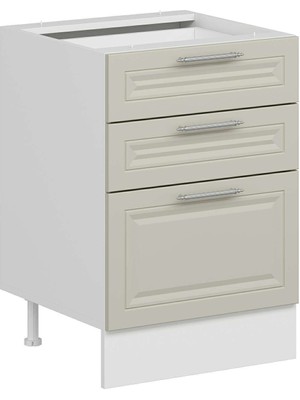 Alvinka Mutfak Modül Mbr_c Alt 3Ç1B2K Nray 60CM Dolap Beyaz Kumtaşı Mdf