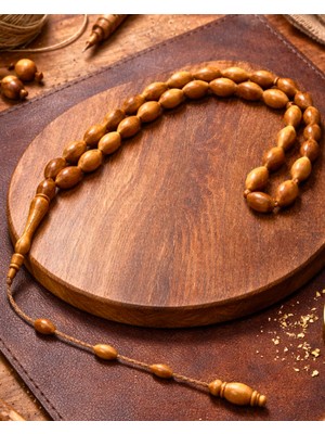 Doğal Kuka Tesbih 8X12 mm – El Yapımı, Usta Işçilik Premium Tesbih