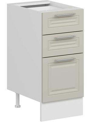 Alvinka Mutfak Modül Mbr_c Alt 3Ç1B2K Nray 40CM Dolap Beyaz Kumtaşı Suntalam