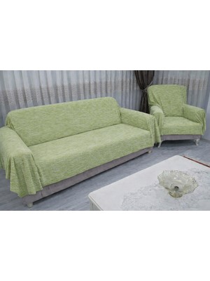 Mandaş Tekstil Mandaş Şönil Dokuma Koltuk Örtüsü Maxi Takım 3+3+1+1 A Yeşil