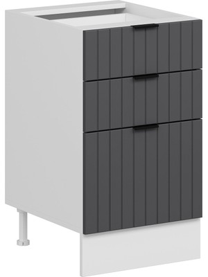 Alvinka Mutfak Modül Mbr_b Alt 3Ç1B2K Nray 50CM Dolap Beyaz Antrasit Mdf