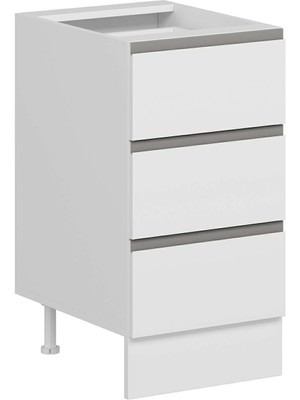 Alvinka Mutfak Modül Hg_j Alt 3ç Nray 45CM Dolap Beyaz Beyaz Mdf
