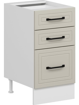 Alvinka Mutfak Modül Mbr_a Alt 3Ç1B2K Nray 45CM Dolap Beyaz Kumtaşı Suntalam