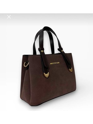 Black Kadın Uzun Askılı 4 Bölmeli Gold Aksesuarlı Sade Şık Omuz ve El Çantası 1415