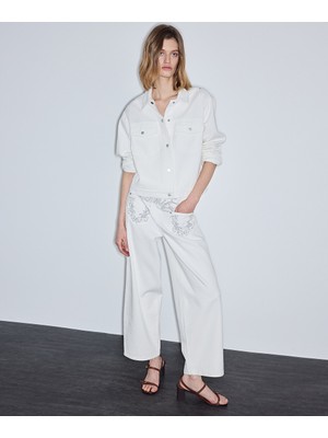 İpekyol Nakışlı Barrel Fit Pantolon IS1260018001002