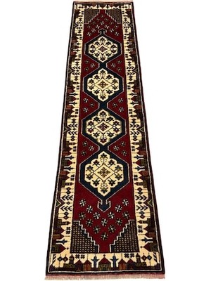 Burak Halı El Dokuma Sıfır Yahyalı Halısı Yolluk 72X283 Kök Boya %100 Yün Yolluk Kırmızı