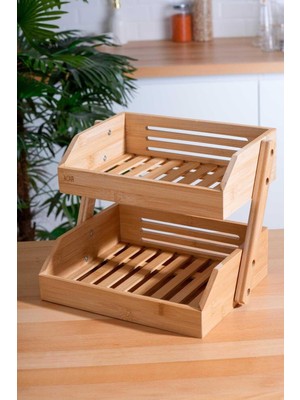 Özbience Çift Katlı Bambu Ekmeği Saklama Kutusu, Şık ve Fonksiyonel Tasarım