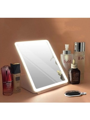 Teknotrust Katlanabilir Ledli Dikdörtgen Makyaj Aynası, Dokunmatik ve Şık Tasarım