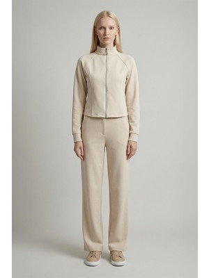 Rays 3074A Ön Fermuarlı Kısa Hırka Taş