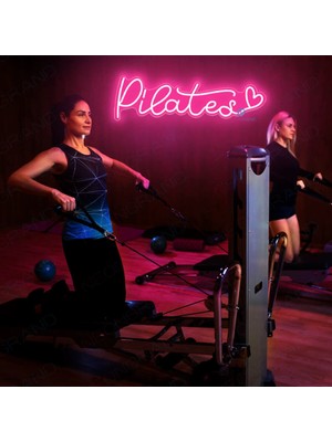PremiumPort Pilates LED Dekoratif Işıklı Yazı, Şık ve Modern Aydınlatma Aksesuarı