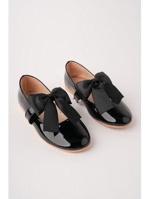 Bulutmod BA04600 Siyah Kız Çocuk Fiyonklu Abiye Balo Gösteri Babet Ayakkabı - 31