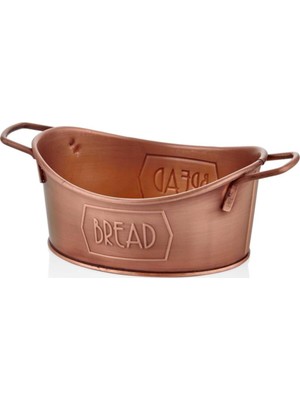 Özbience Şık ve Dayanıklı Bakır Ekmek Servisi, 23X14 Cm, Şık Tasarım