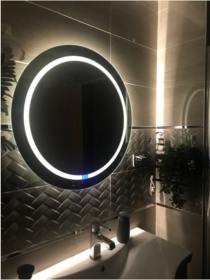 PremiumPort 60 cm Yuvarlak Dokunmatik LED Ayna, Şık ve Modern Dekoratif Tasarım