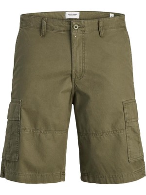 Jack & Jones 12274389 Erkek Kargo Cep Kaprı Haki Renk Regular Fit Özellikli Günlük Kullanım