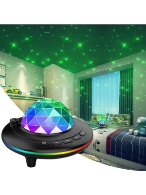 Hpytech🌌 Galaxy Bluetooth Hoparlörlü Gece Lambası-Müzik Senkron LED Yıldız Projektör-Uzaktan Kumandalı