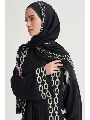 Carell Nora Monogram Floş Şal Siyah