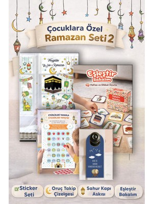Msticker Ramazan Ayı Sticker Oyun ve Etkinlik Seti, 4 Lü Set Çocuklar Için Ramazan Süsleme ve Etkinlik Seti2