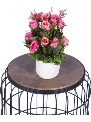 Yapay Çiçek Sitesi Beton Saksıda Yapay Çiçekli Tanzimler Model 13