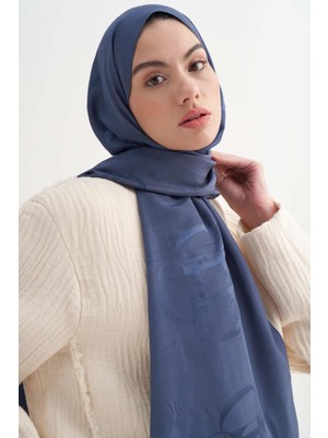 Carell Aura Desen Rina Floş Jakar Şal Kot Mavi