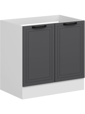 Alvinka Mutfak Modül Mbr_a Alt 2k 90CM Evye Dolap Beyaz Antrasit Suntalam