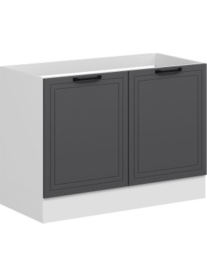 Alvinka Mutfak Modül Mbr_a Alt 2k 120CM Evye Dolap Beyaz Antrasit Suntalam