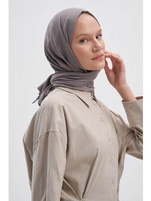 Carell Şantuk Çift Taraflı Ipekli Şal Küllü Gri