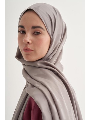 Carell C Desen Monogram Pamuk Ipek Şal Küllü Gri